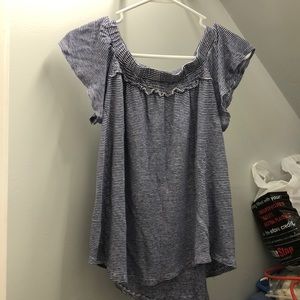 blue & white striped shirt